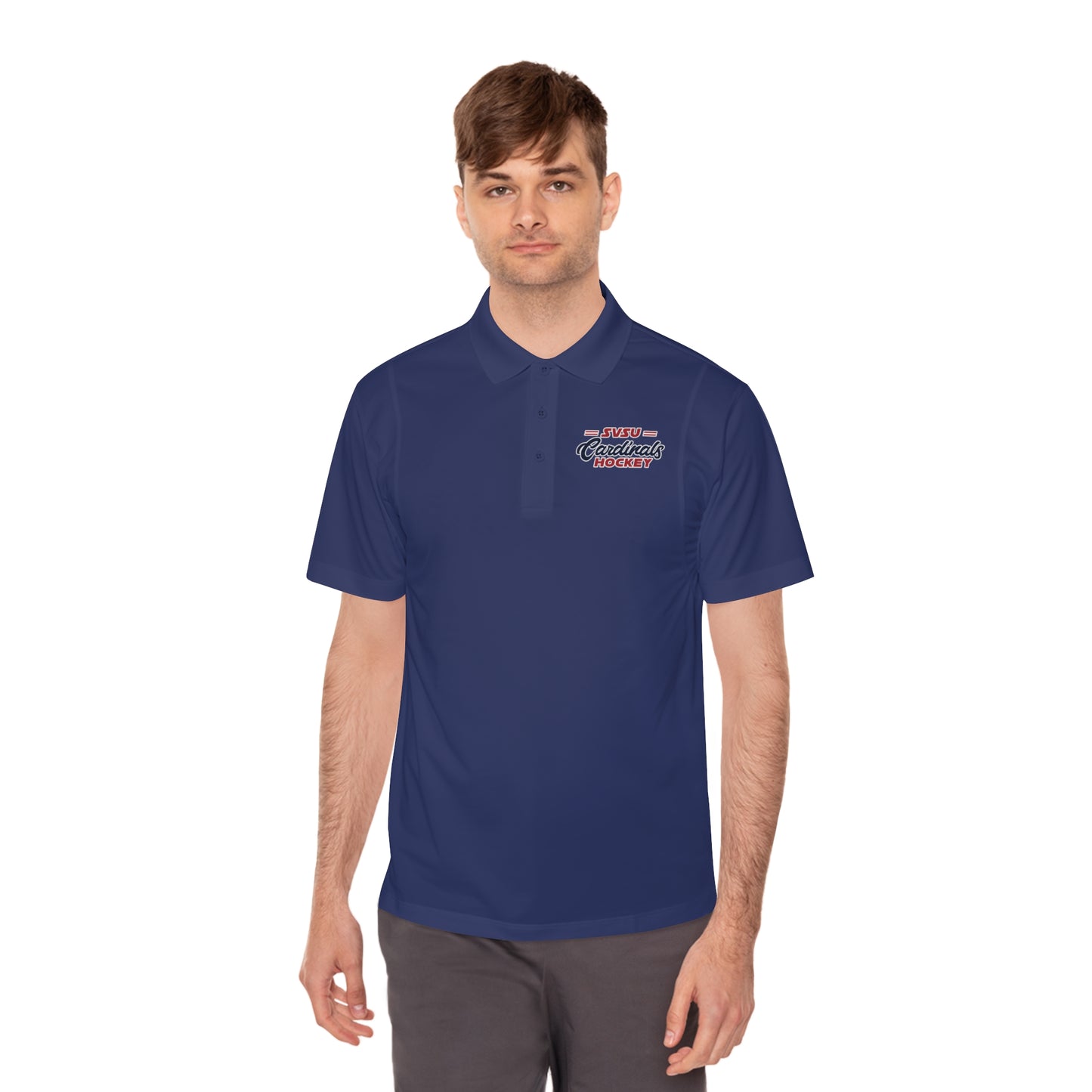 SVSU Cardinals Hockey Men's Polo - DTF print