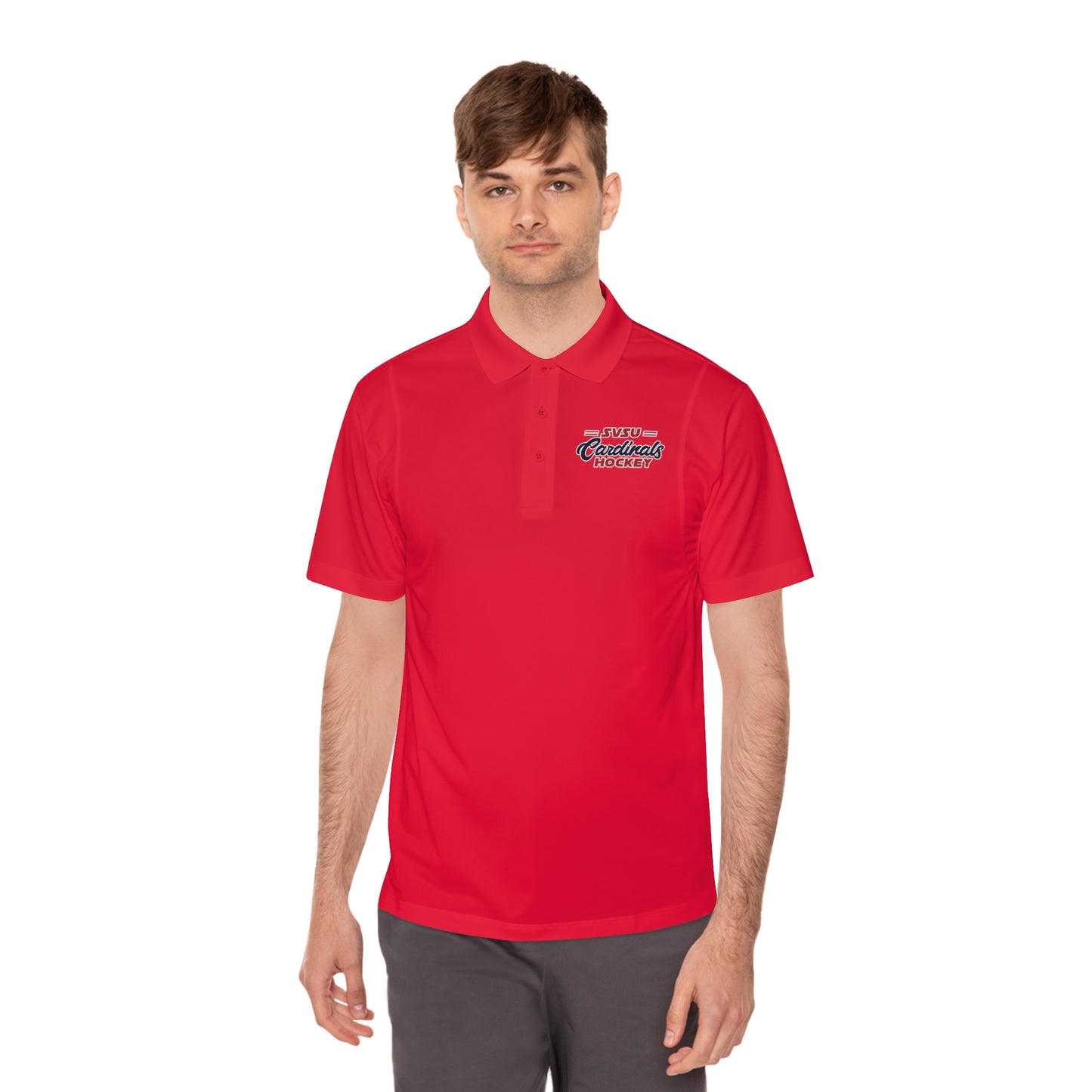 SVSU Cardinals Hockey Men's Polo - DTF print