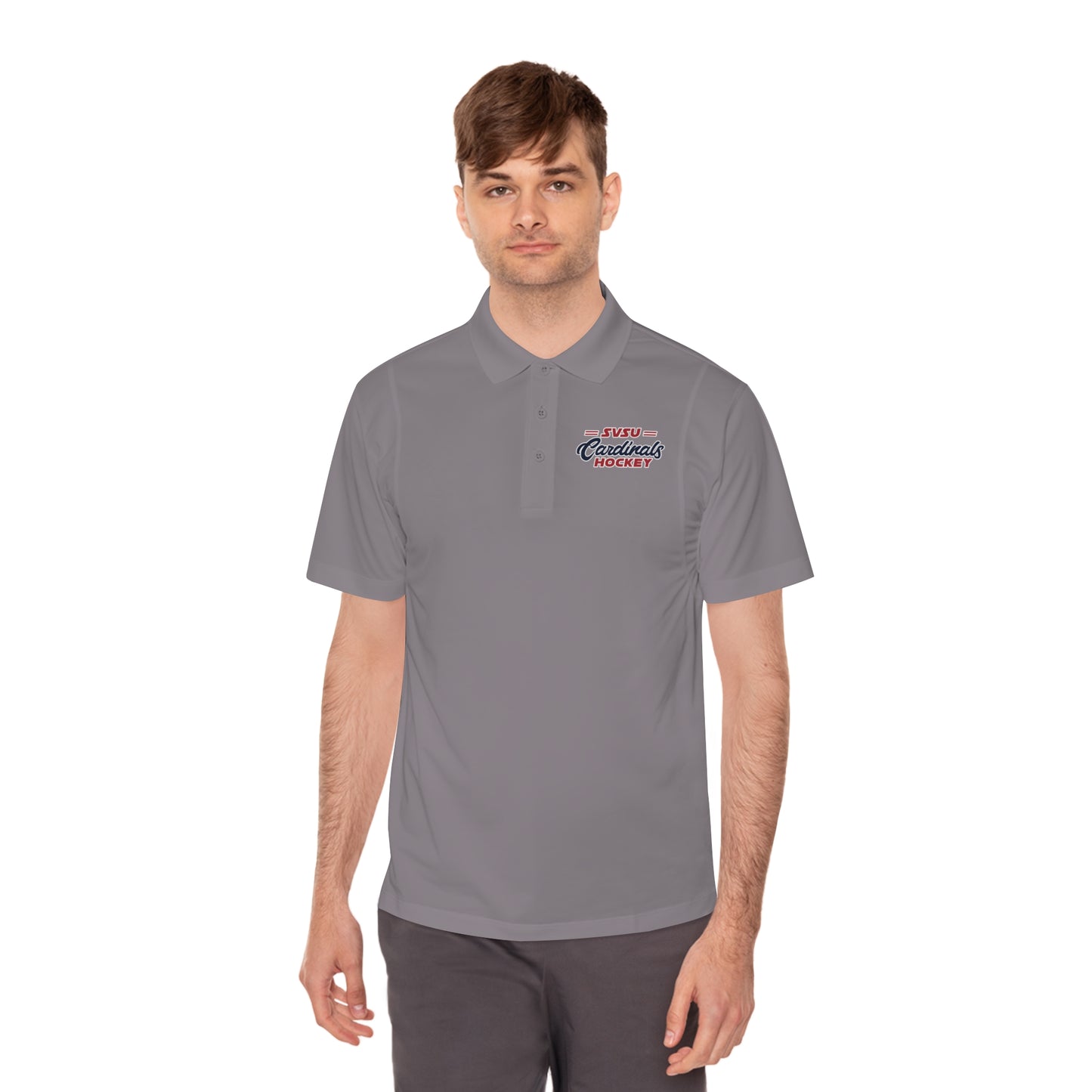 SVSU Cardinals Hockey Men's Polo - DTF print
